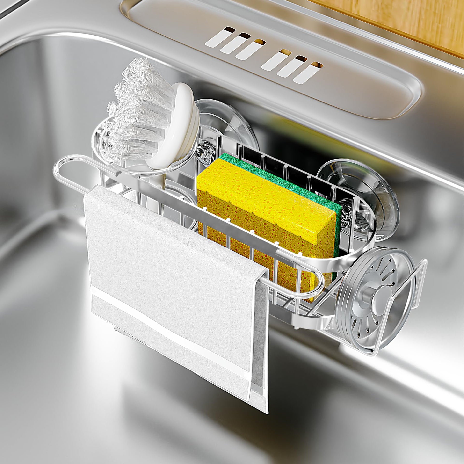 Kitchen Sink Caddy Sponge Holder in The Sink
