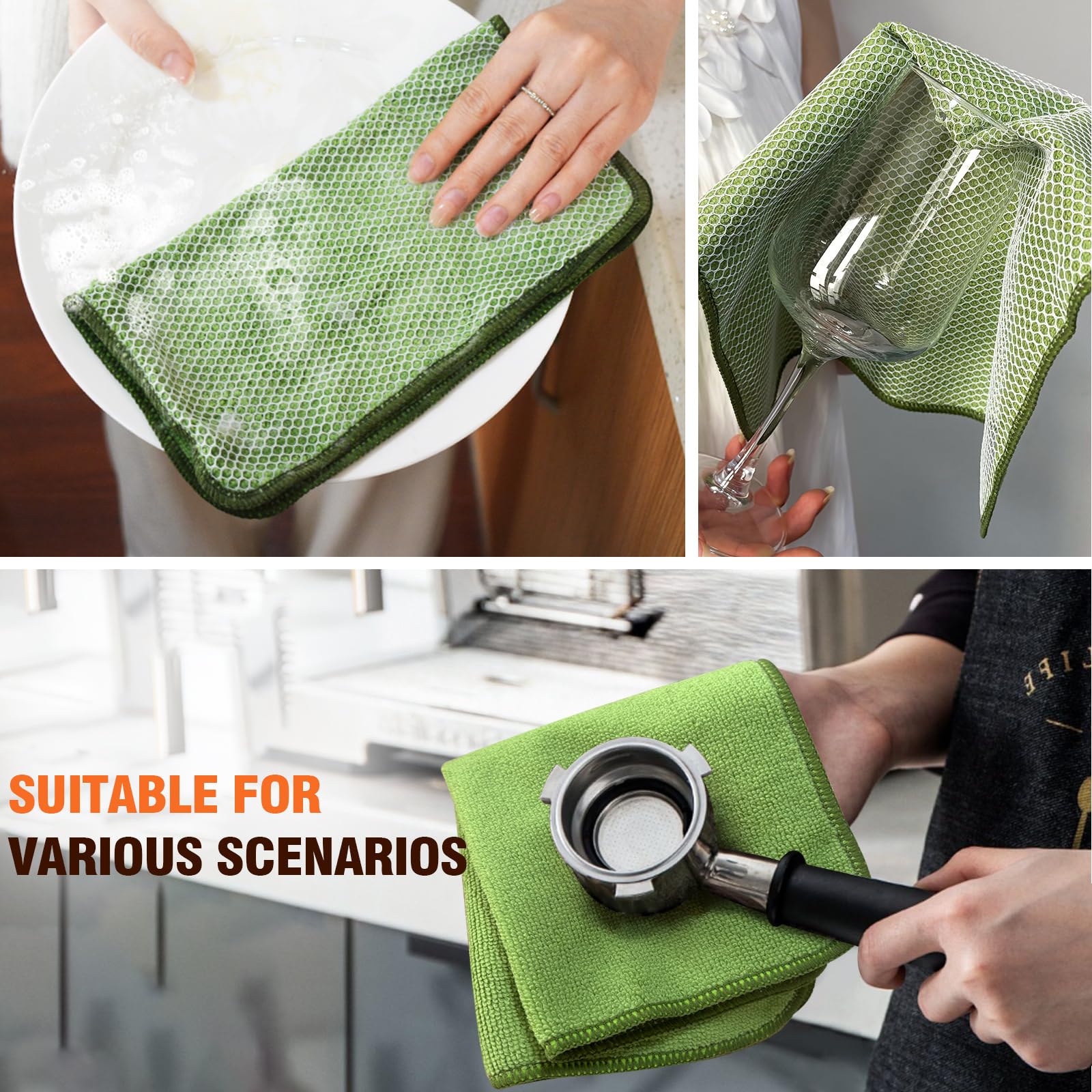 Dish Cloths for Washing Dishes with Scrub Side (9 Count)