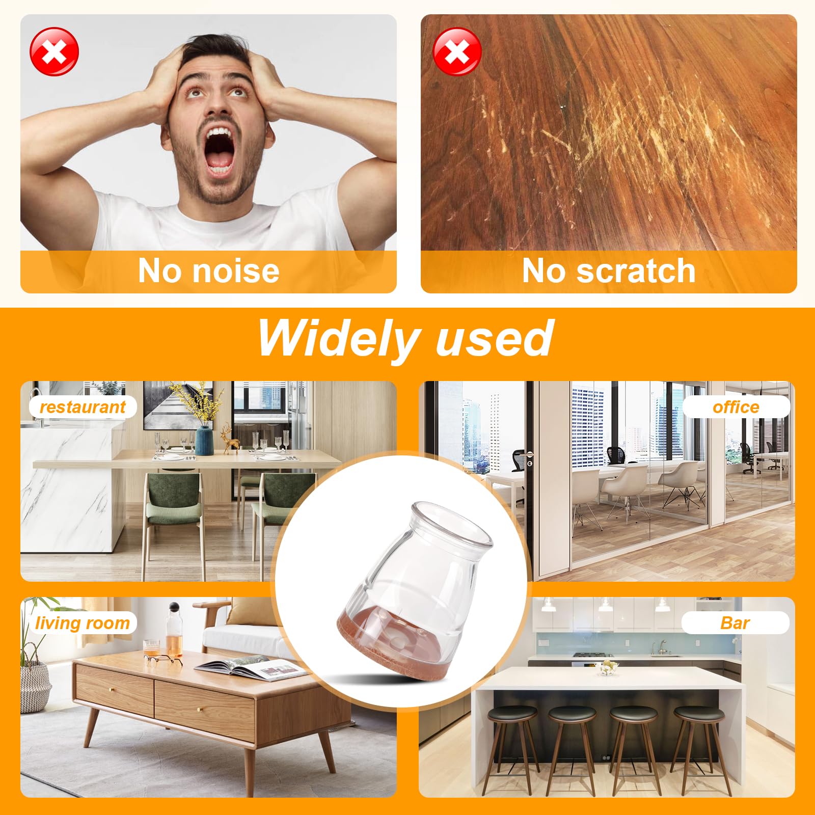 24 Pack Extra Small Chair Leg Floor Protectors for Hardwood Floors (24 Count)