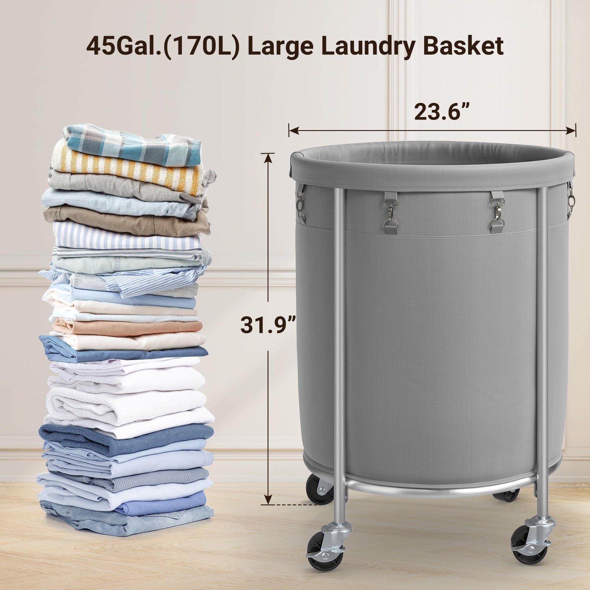 Laundry Basket with Wheels