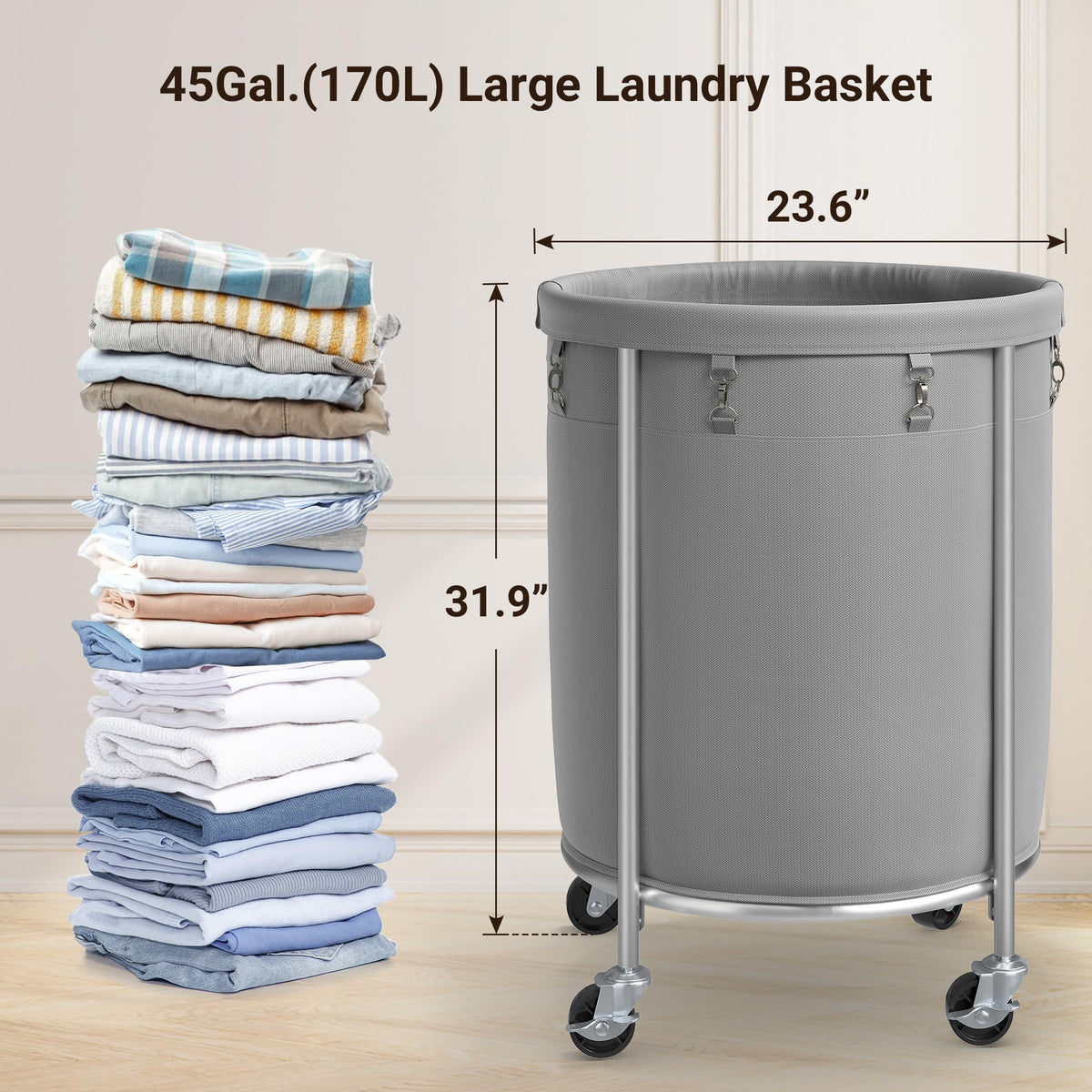 Laundry Basket with Wheels