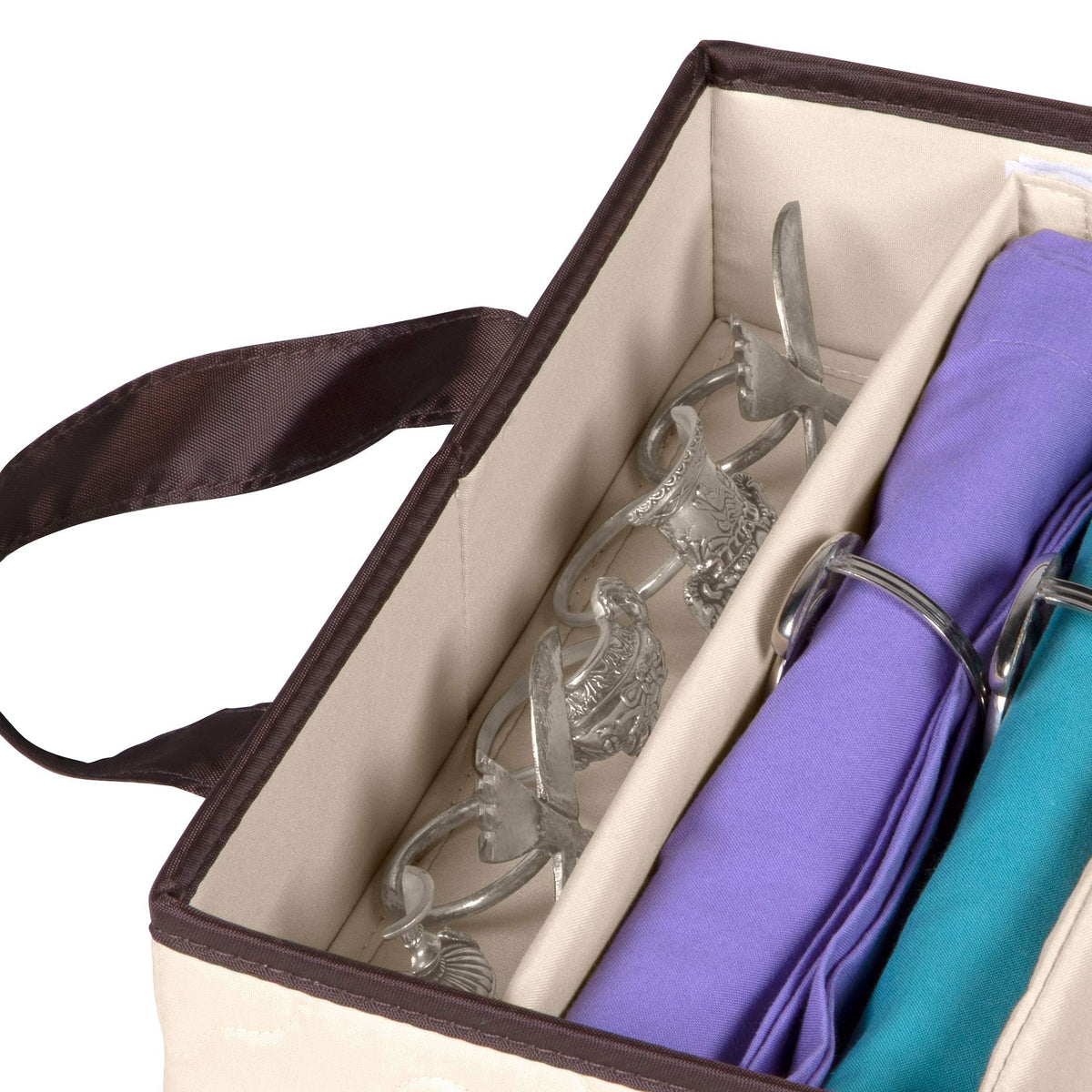 Flatware Storage Case 5 Compartments Silverware Container Box