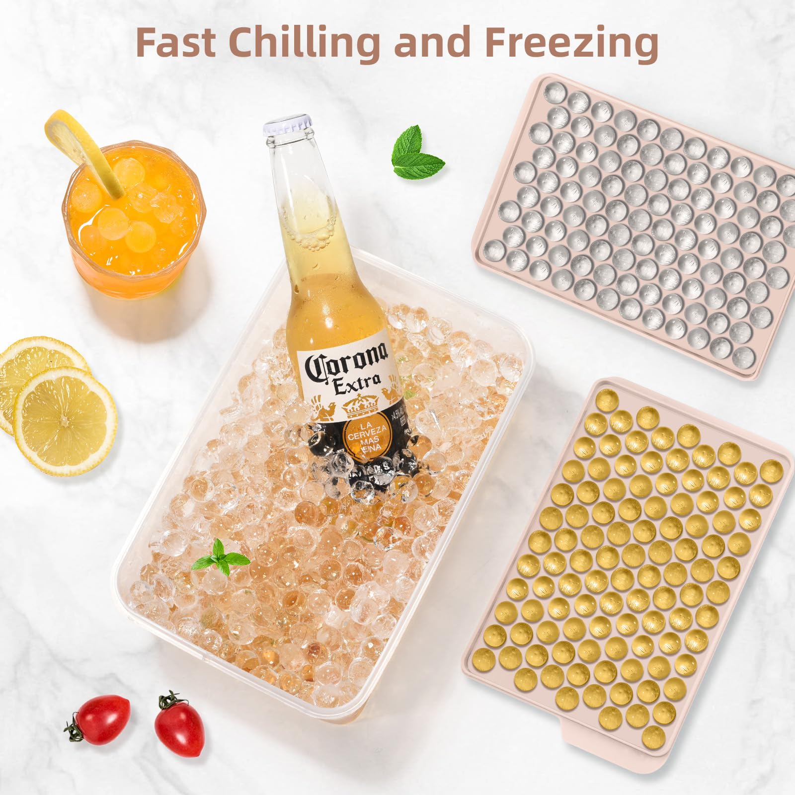 Mini Ice Cube Trays for Freezer with Lid (13.48 Ounce)
