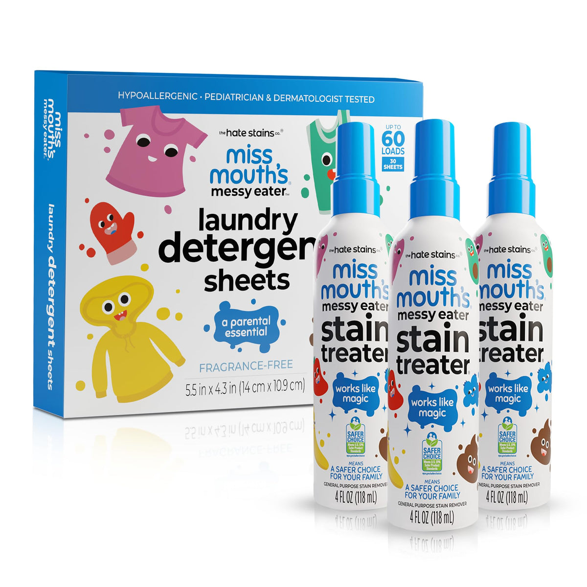 Stain Remover Spray & Detergent Sheet Bundle