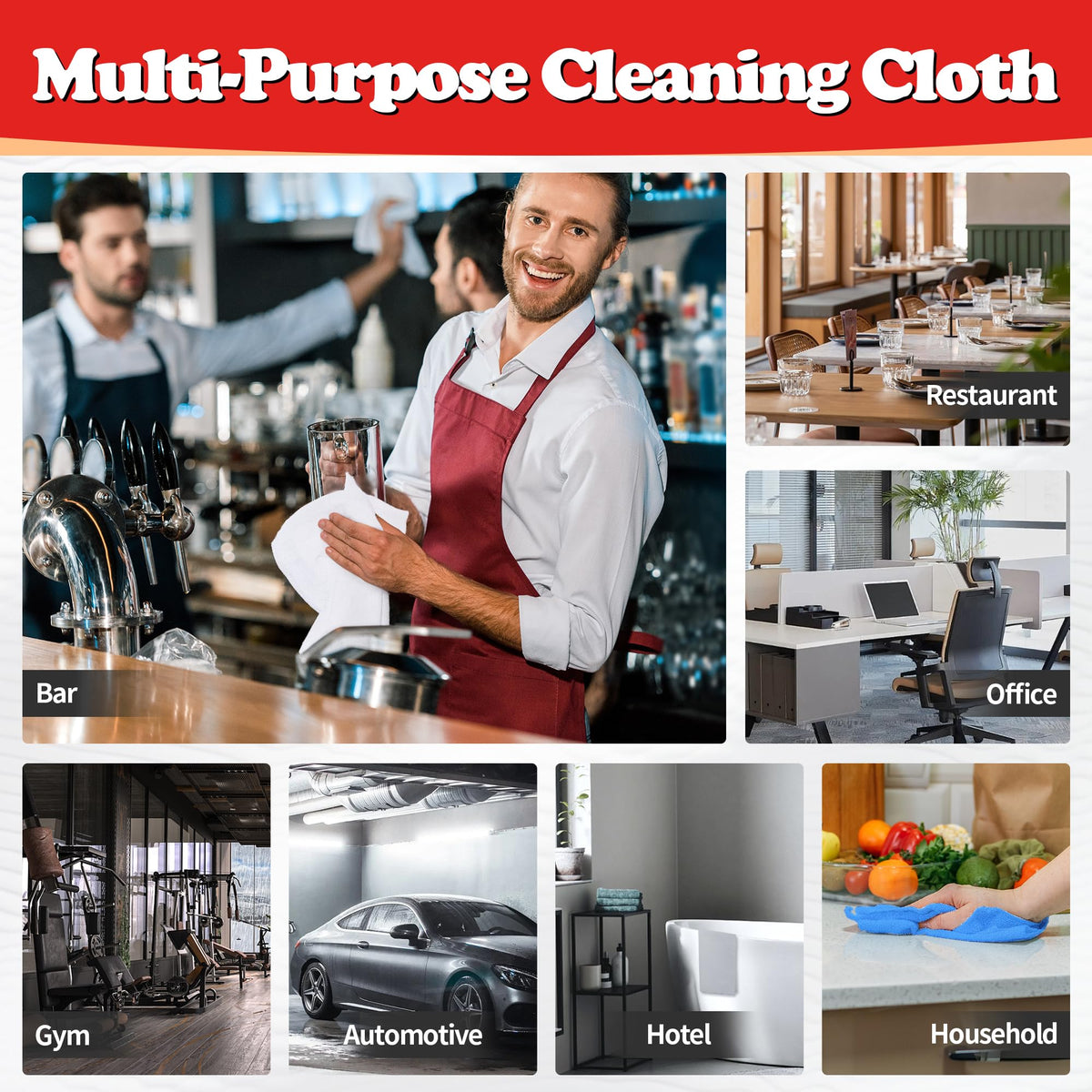 Shop Towels Microfiber Cleaning Cloth Bulk (24 Count)