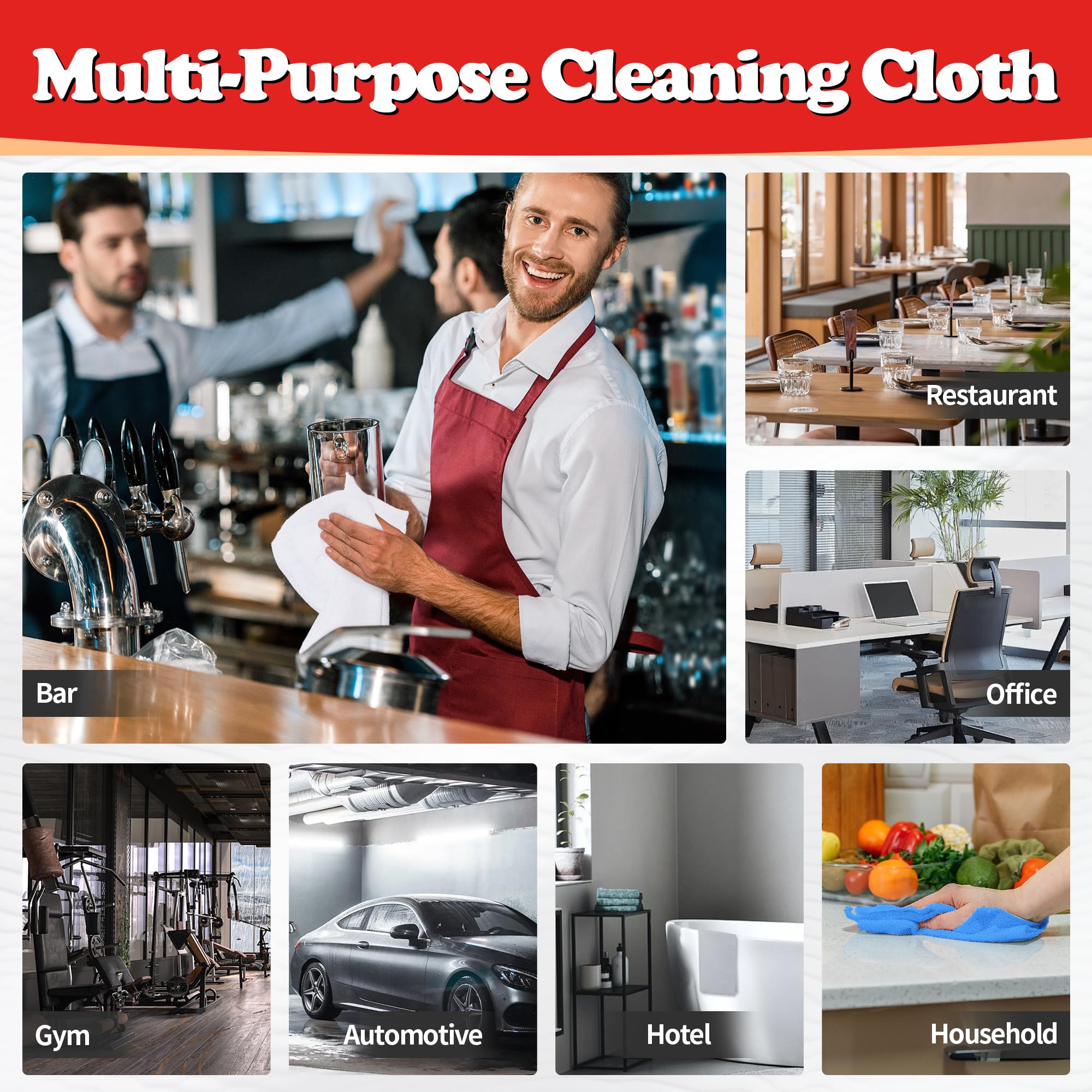 Shop Towels Microfiber Cleaning Cloth Bulk (24 Count)