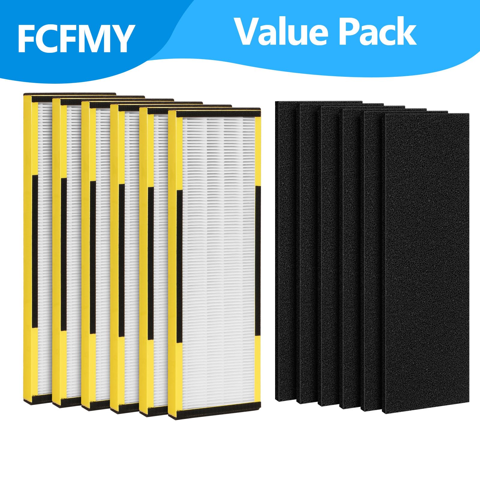6 Packs FLT4825 H13 True HEPA Replacement Filter B Compatible with AC4300BPTCA (12 Count)
