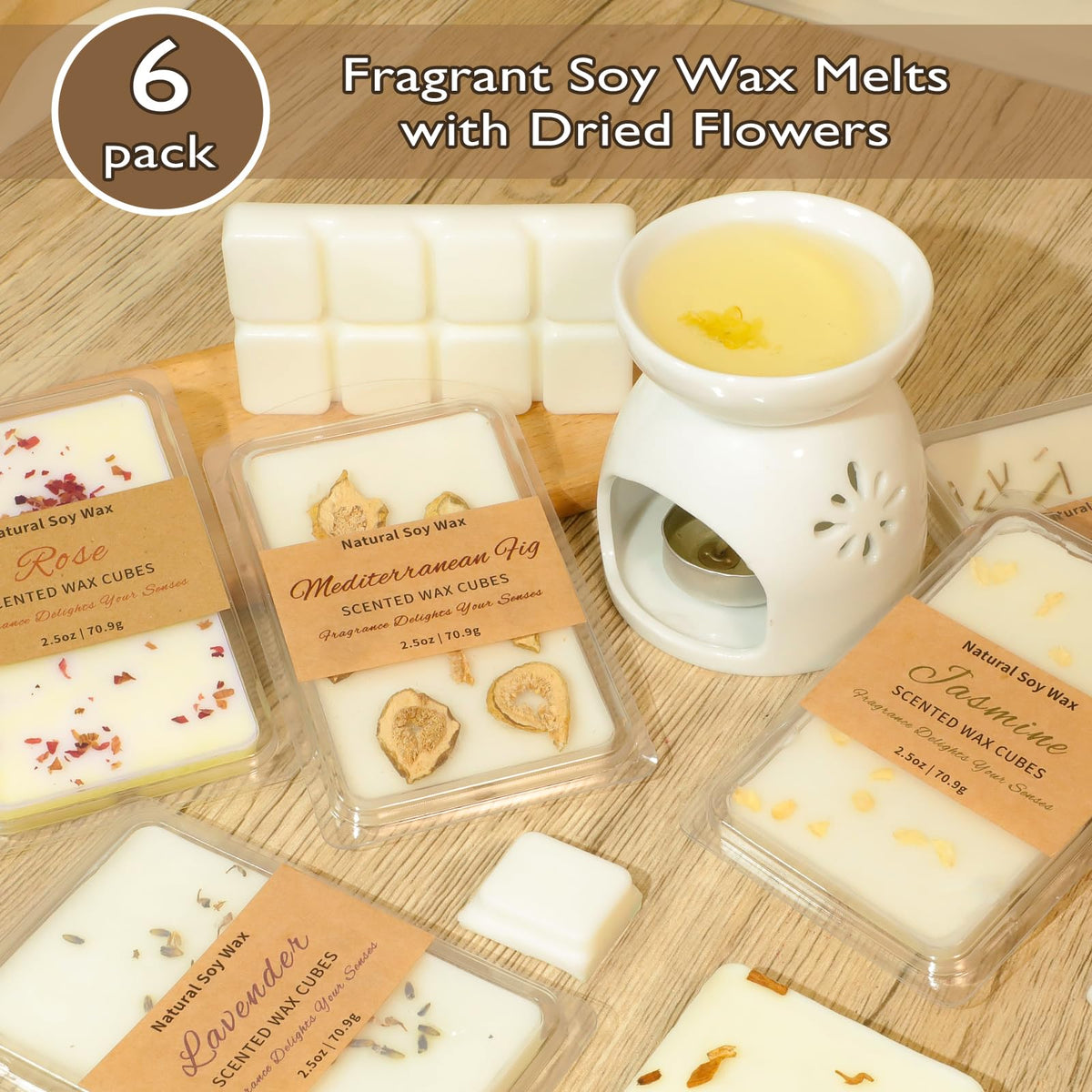 Wax Melts 6 Pack Summer Scented Wax Cubes for Wax Warmer
