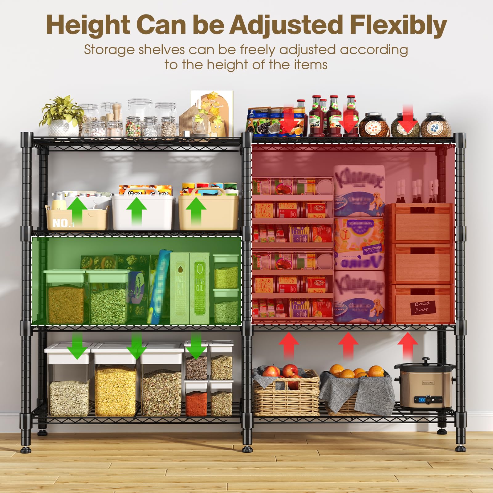 4 Tier Metal Storage Rack (4 Count)