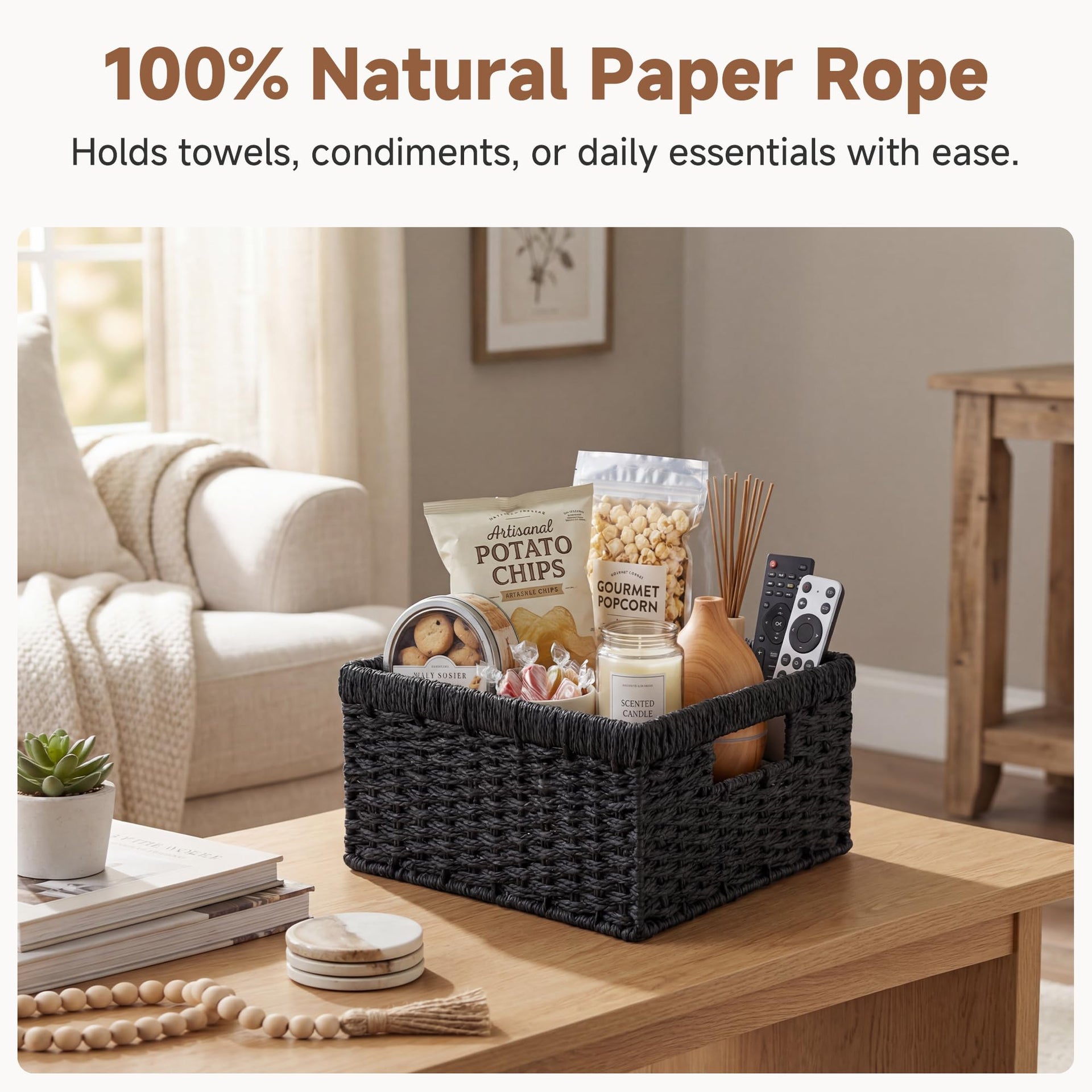 Wicker Baskets with Handles (2 Count)