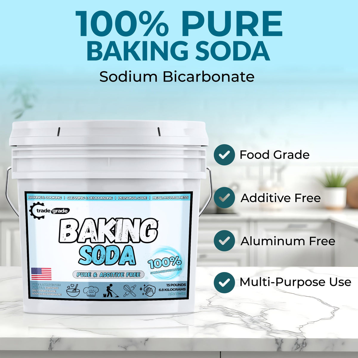 TradeGrade Pure Baking Soda Powder (240 Ounce)
