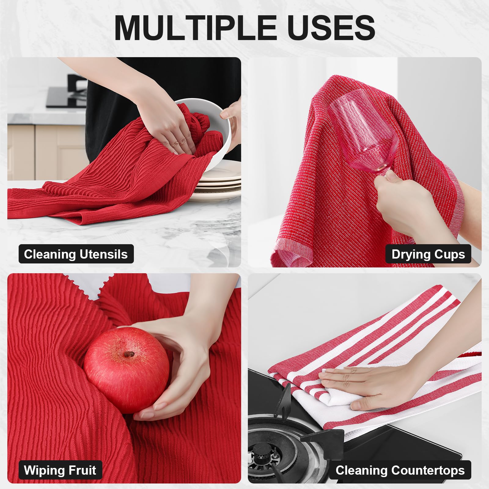 Cotton 380 GSM Premium Kitchen Towels (9 Count)