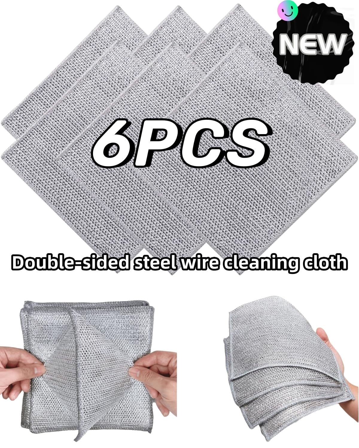 Non Scratch Wire Dishcloth for Washing Dishes (6 Count)