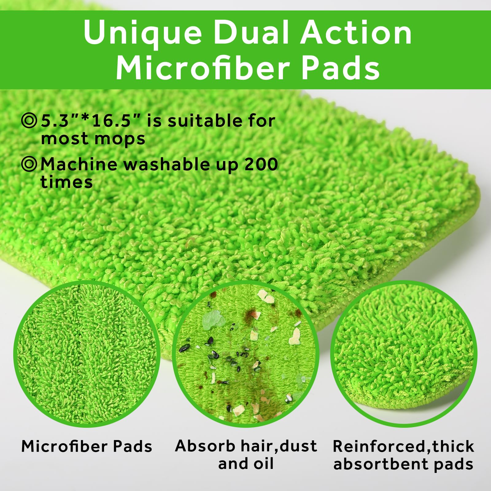 16.5" Microfiber Mop Pads Refills (3 Count)