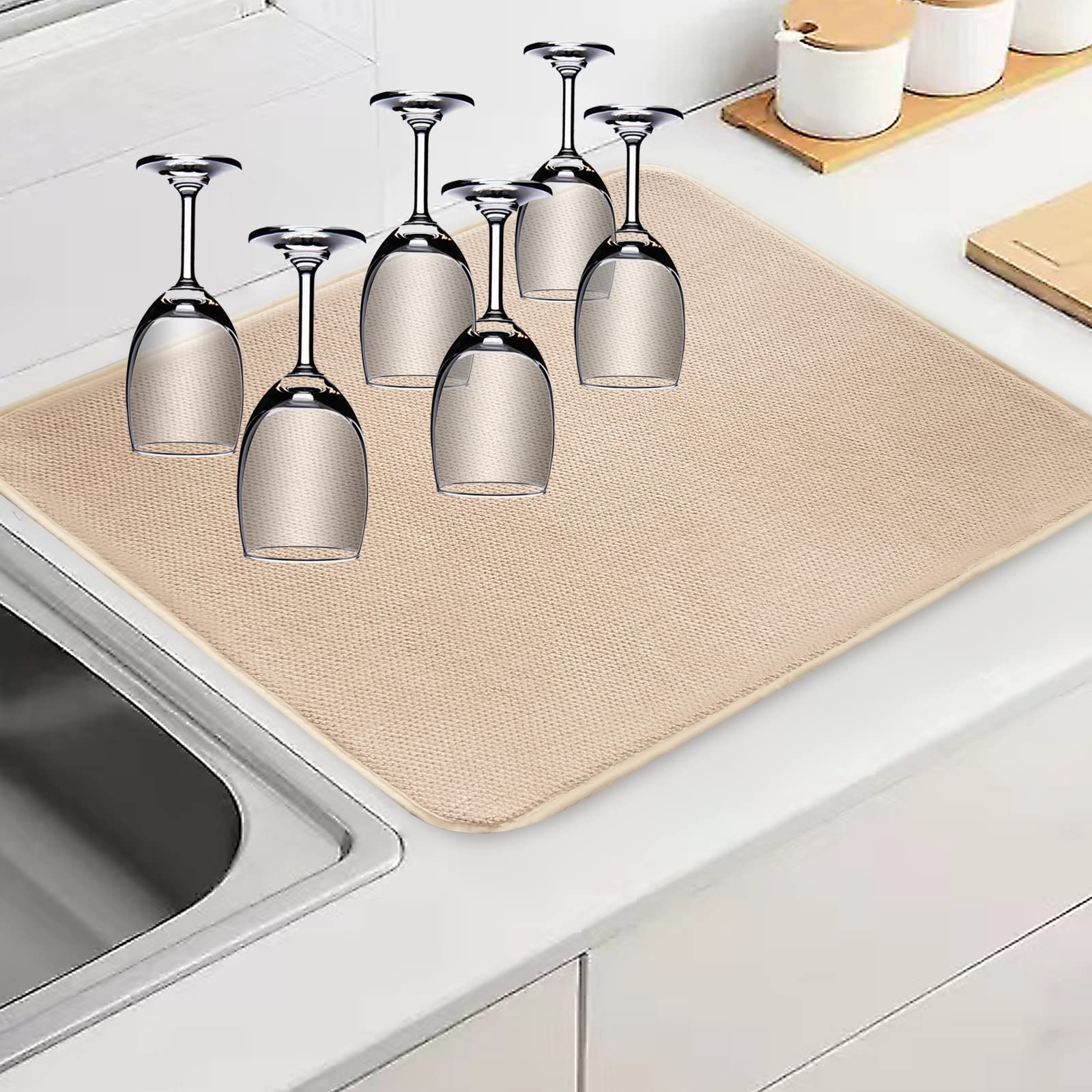 Dish Drying Mats for Kitchen Counter 2Pcs (2 Count)