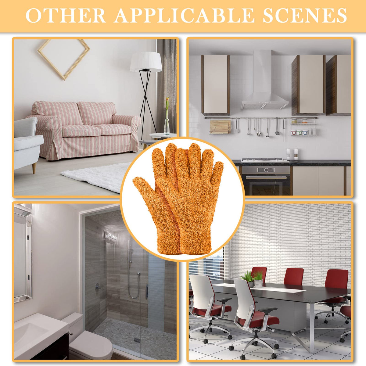 6 Pairs Microfiber Dusting Gloves