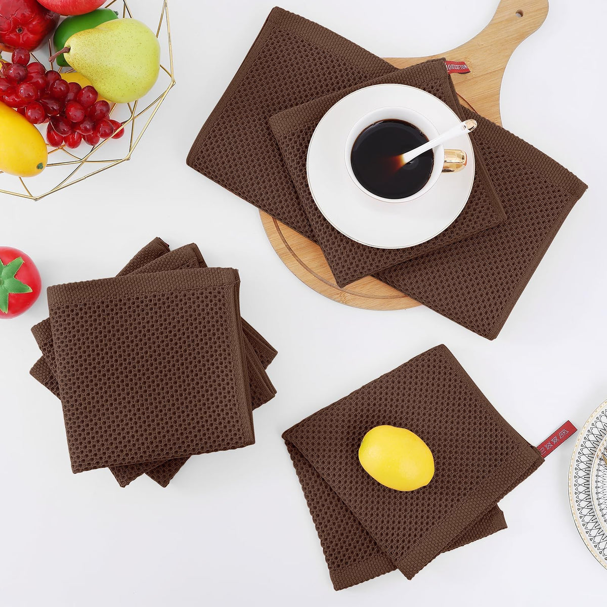 100% Cotton Waffle Weave Kitchen Dish Cloths 24 (24 Count)