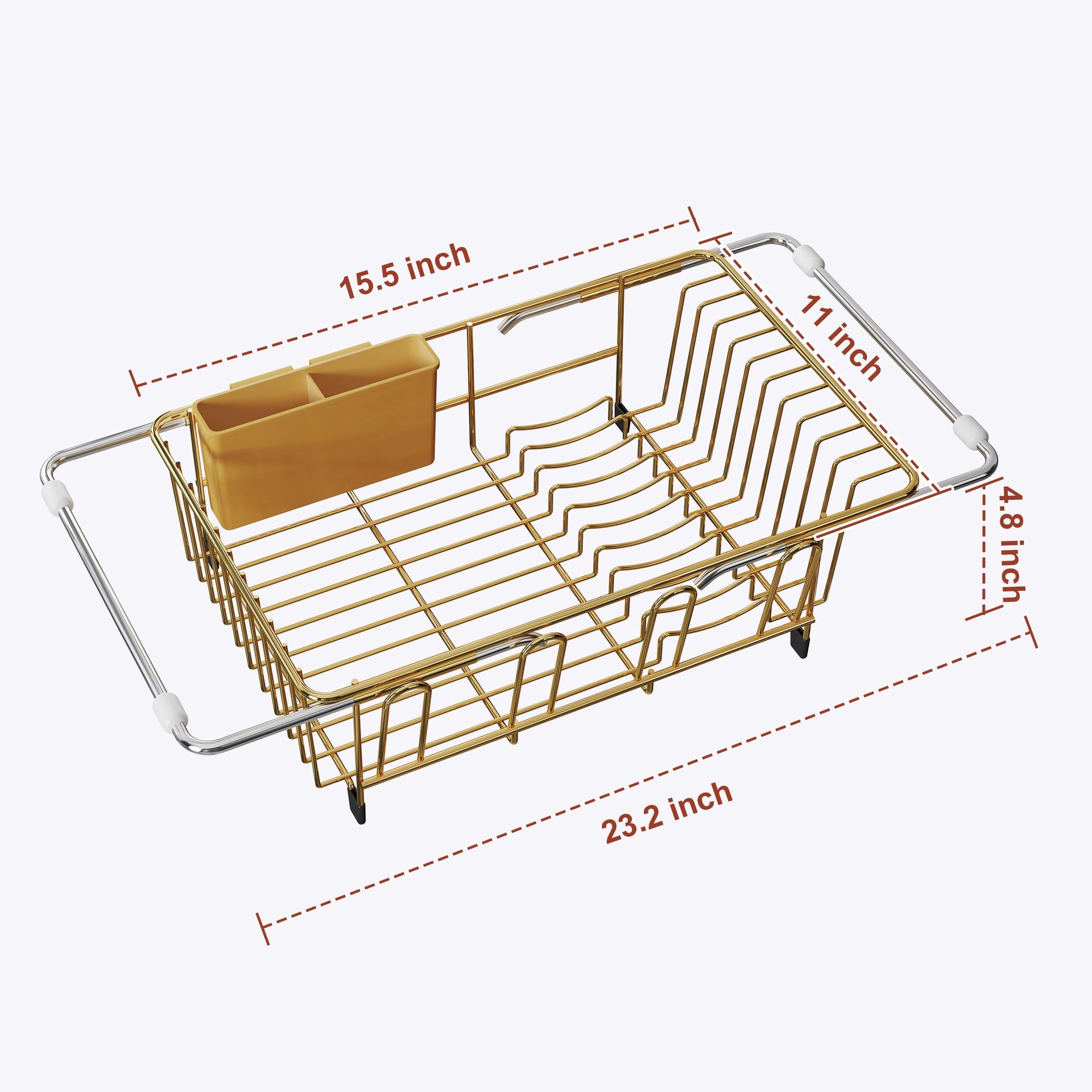 Gold Dish Drying Rack in Sink