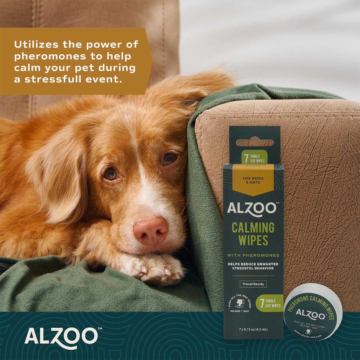 Calming Wipes with Pheromones for Cats and Dogs