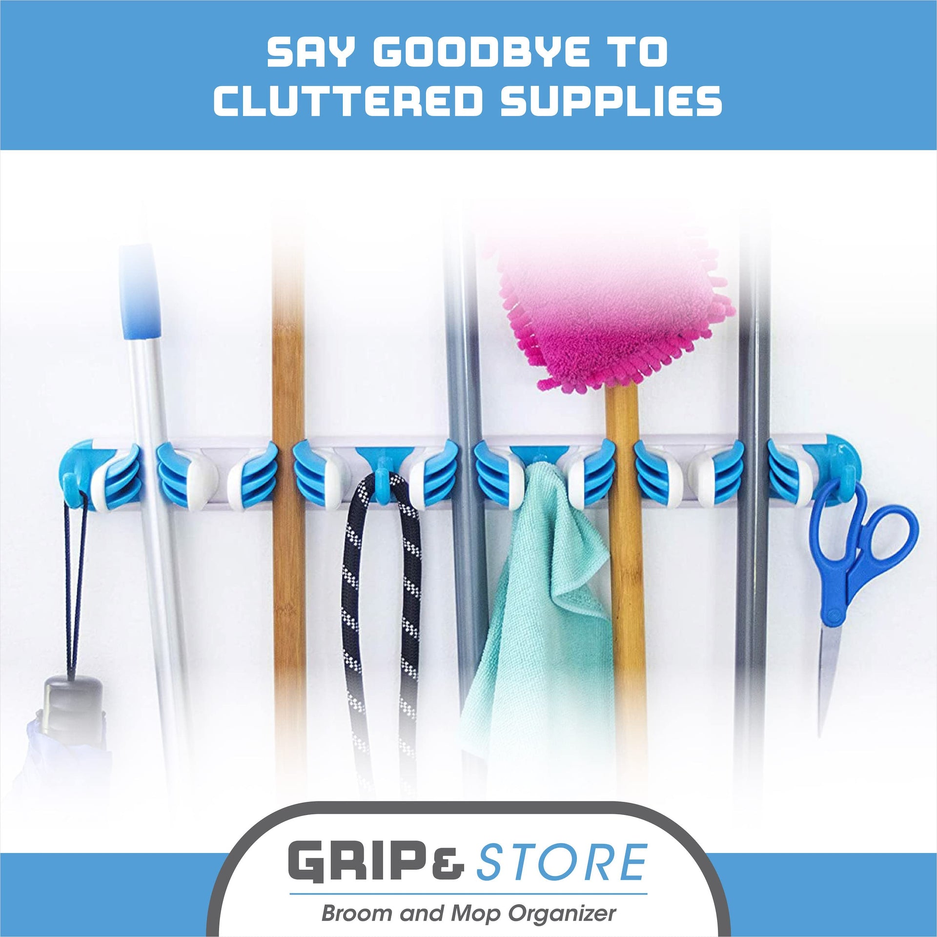 Grip & Store Broom Holder 5 Position