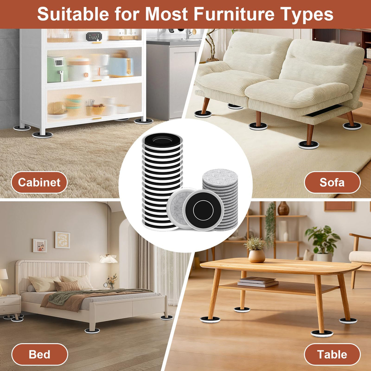 Furniture Sliders for Hardwood Floors (32 Count)
