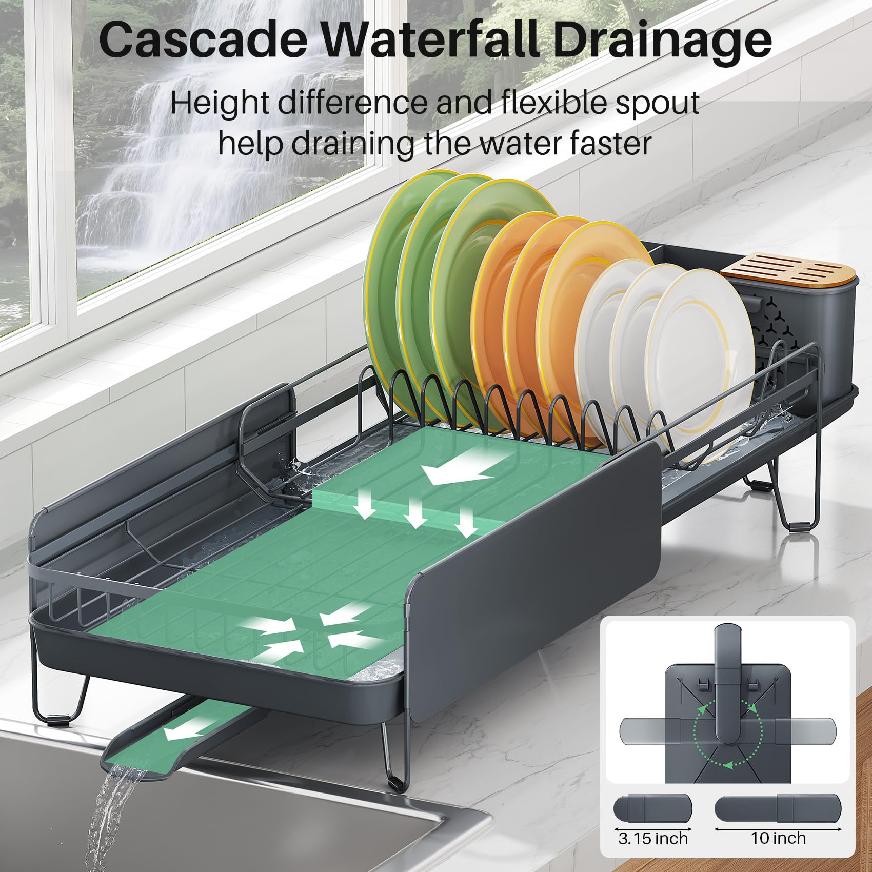 Large Dish Drying Rack for Kitchen Counter