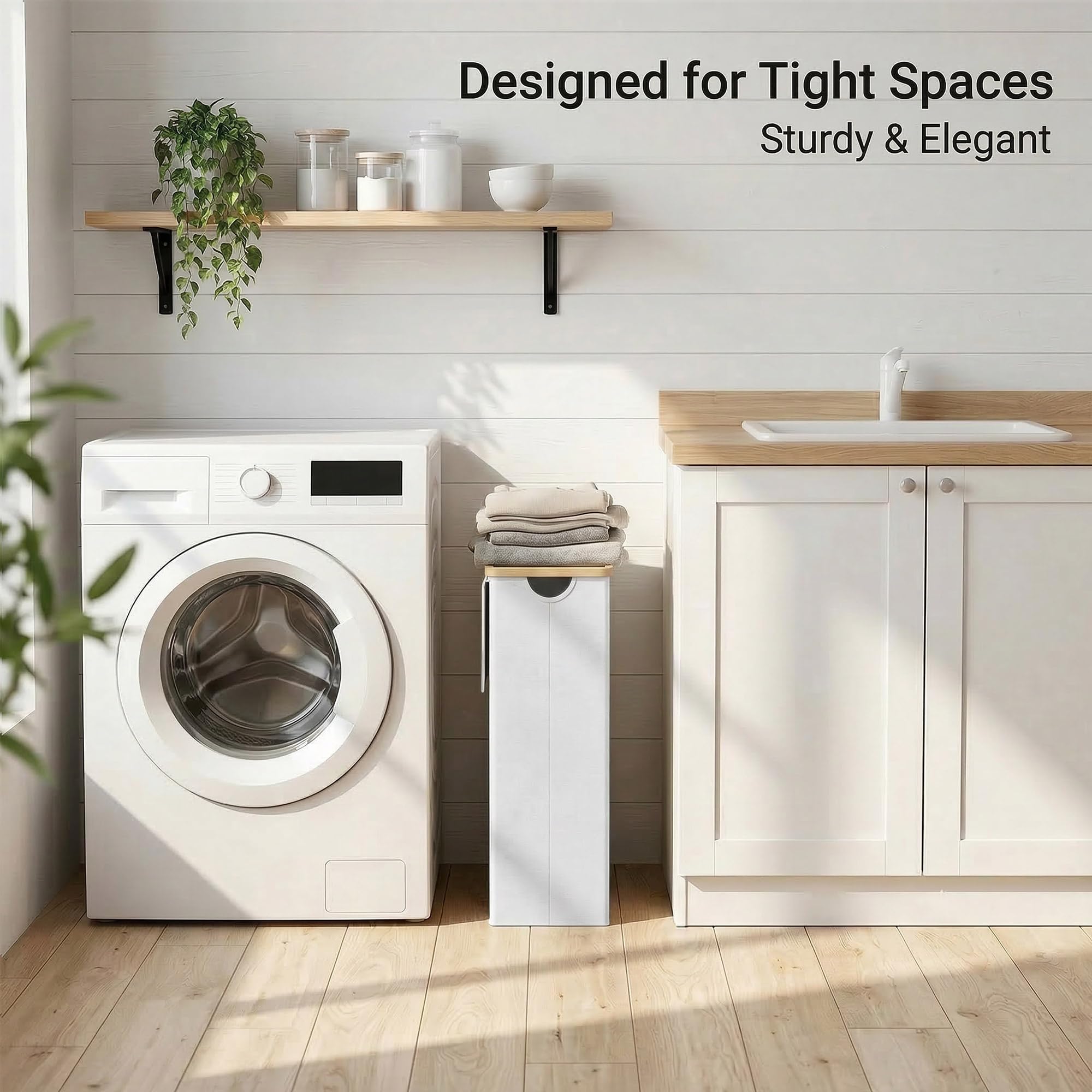 Slim Laundry Basket with Lid