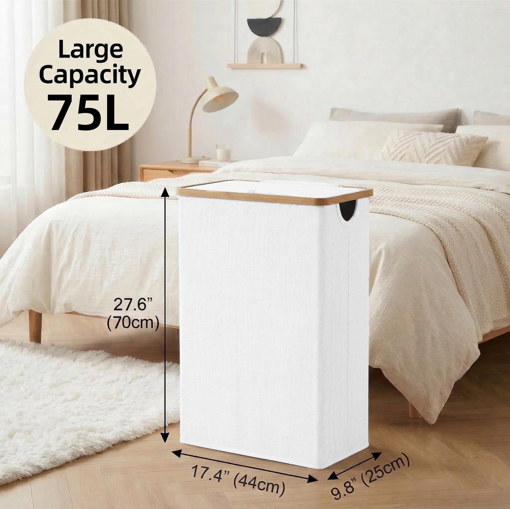 Slim Laundry Basket with Lid