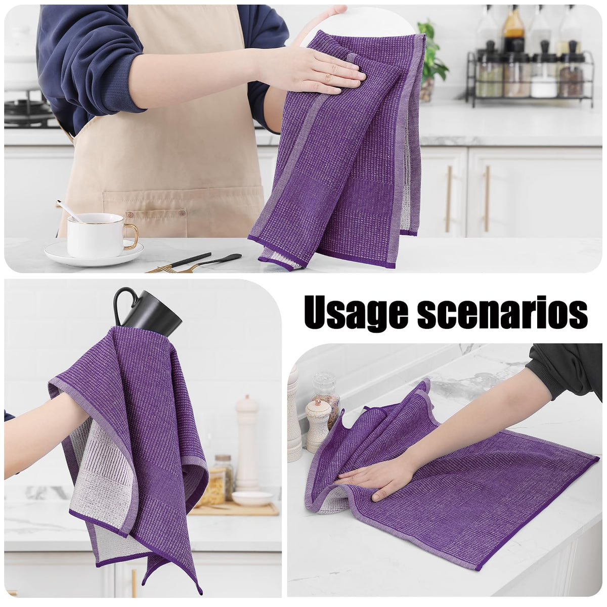 380 GSM Cotton Premium Kitchen Towels 3 Pack (3 Count)