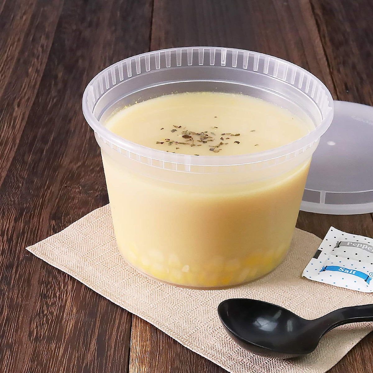 16oz 240 ct] Clear PP Injection Molded Round Deli Containers with Lids (240 Count)