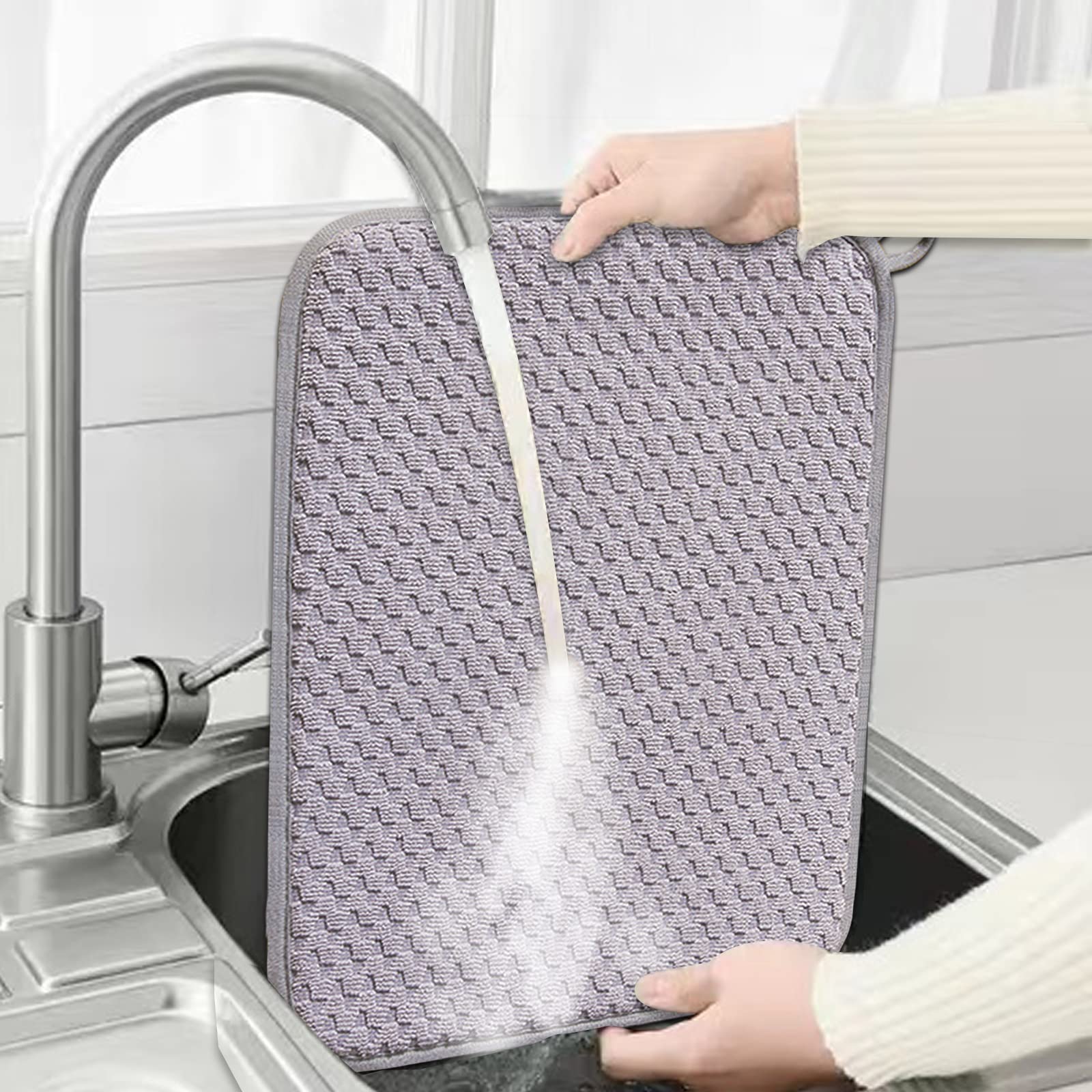 Dish Drying Mats for Kitchen Counter 2 Pack (2 Count)