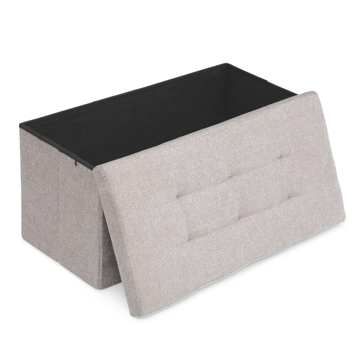 30" Storage Ottoman Bench Folding Bench with 90L Hidden Storage