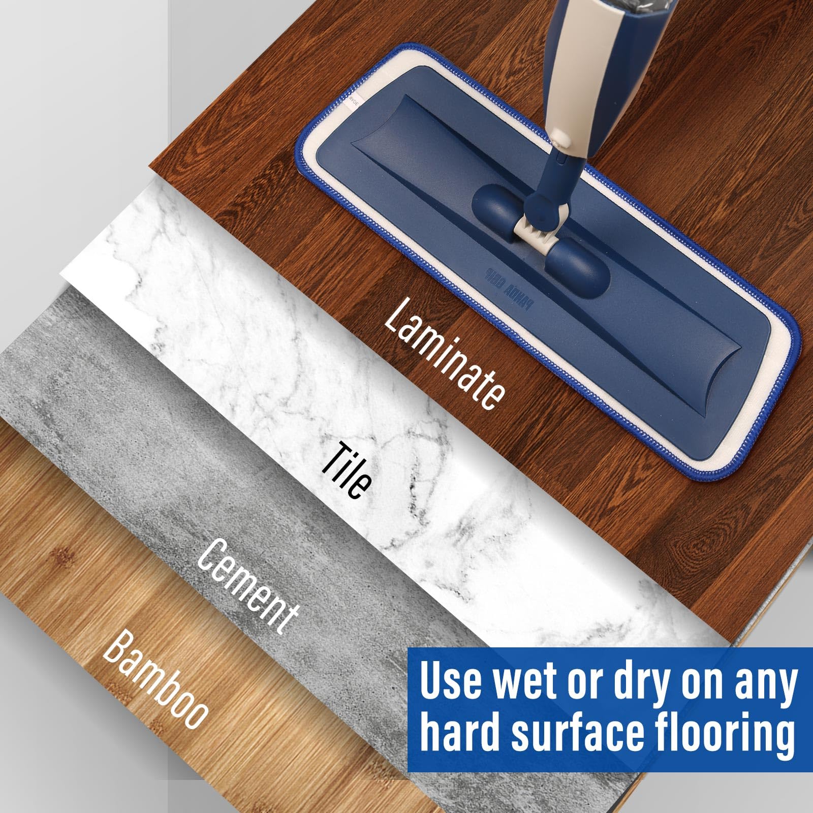 Wet Spray Mop for Floor Cleaning with 14 oz Bottle & 3 Microfiber Pads