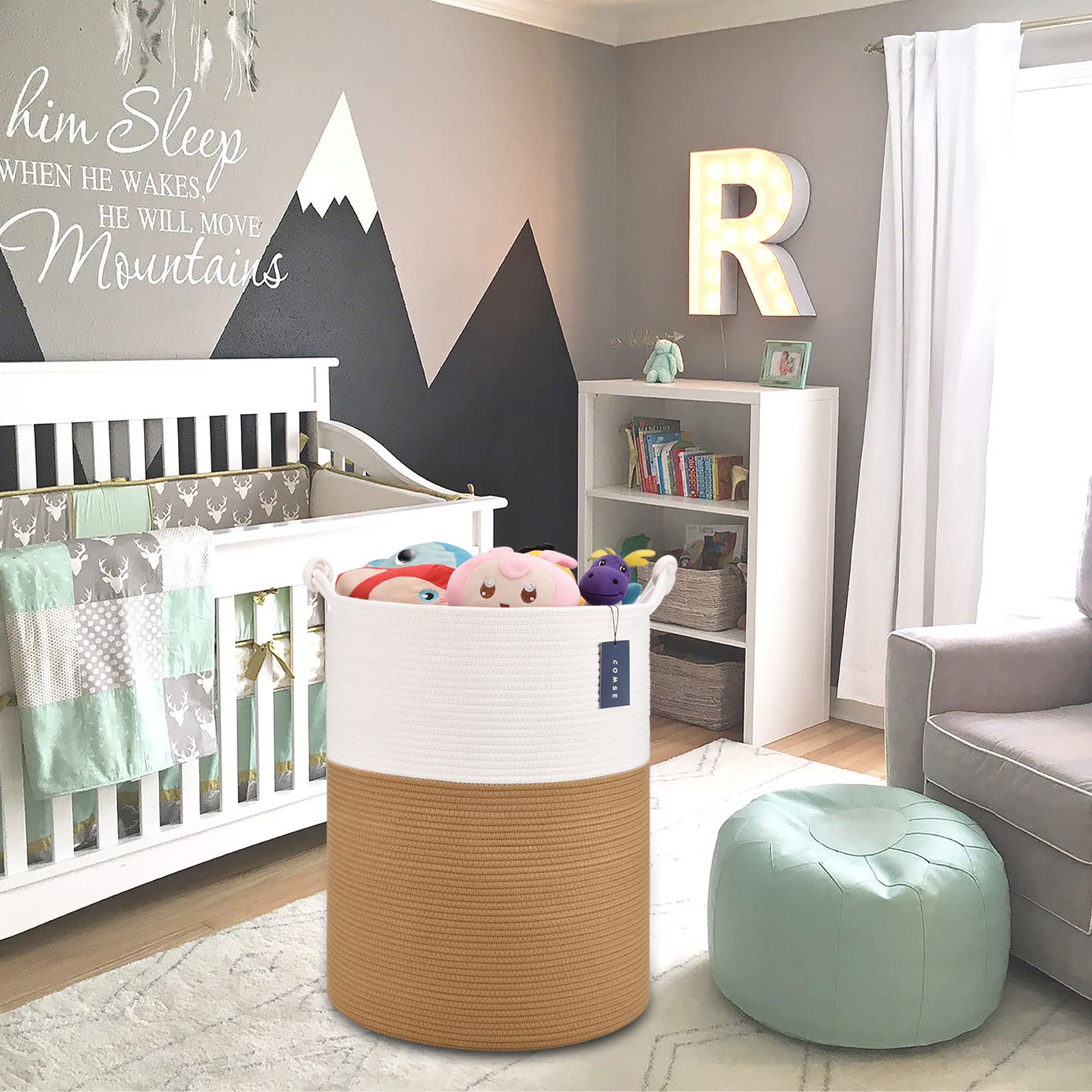 Tall Woven Blanket & Laundry Basket