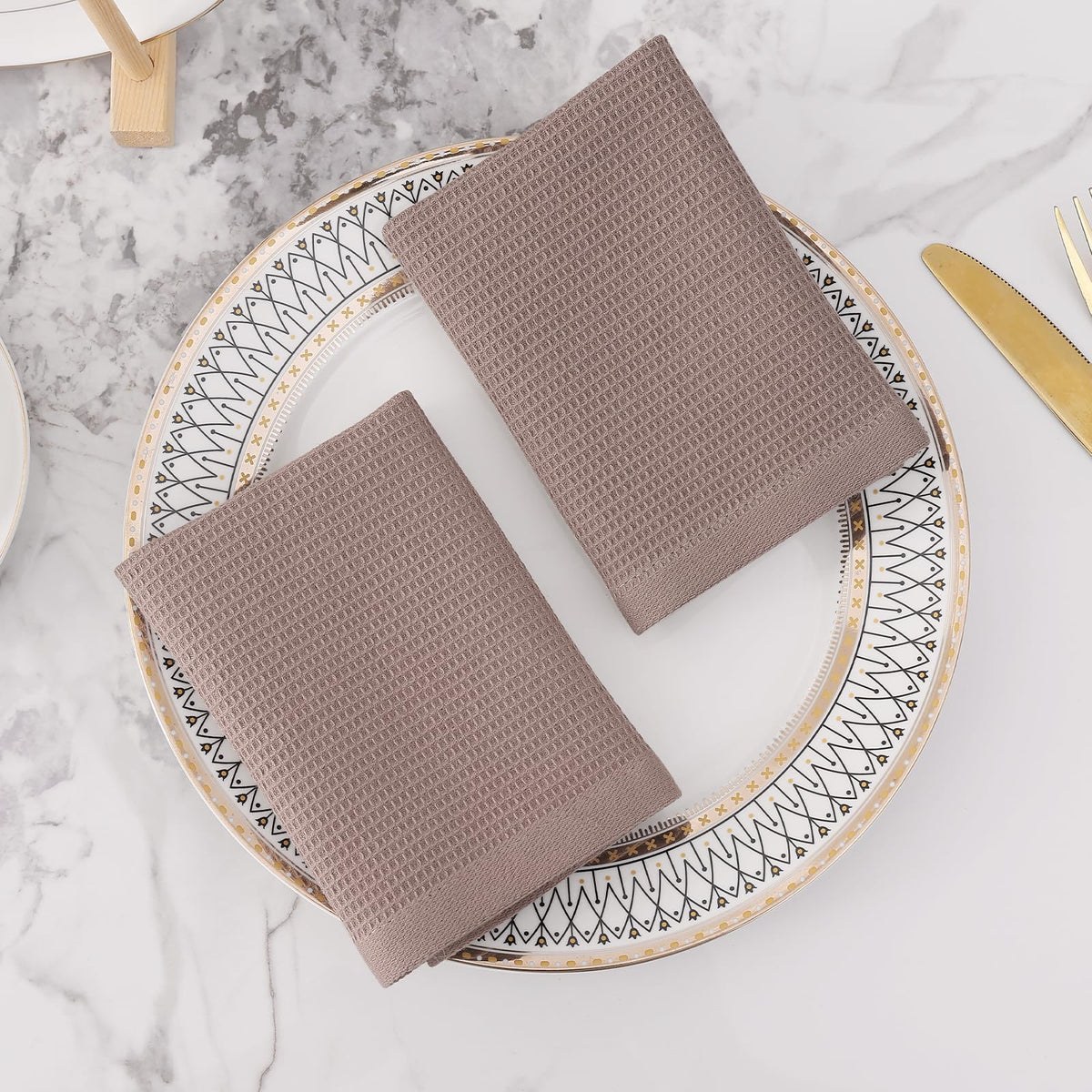 100% Cotton Waffle Weave Dish Cloths (6 Count)