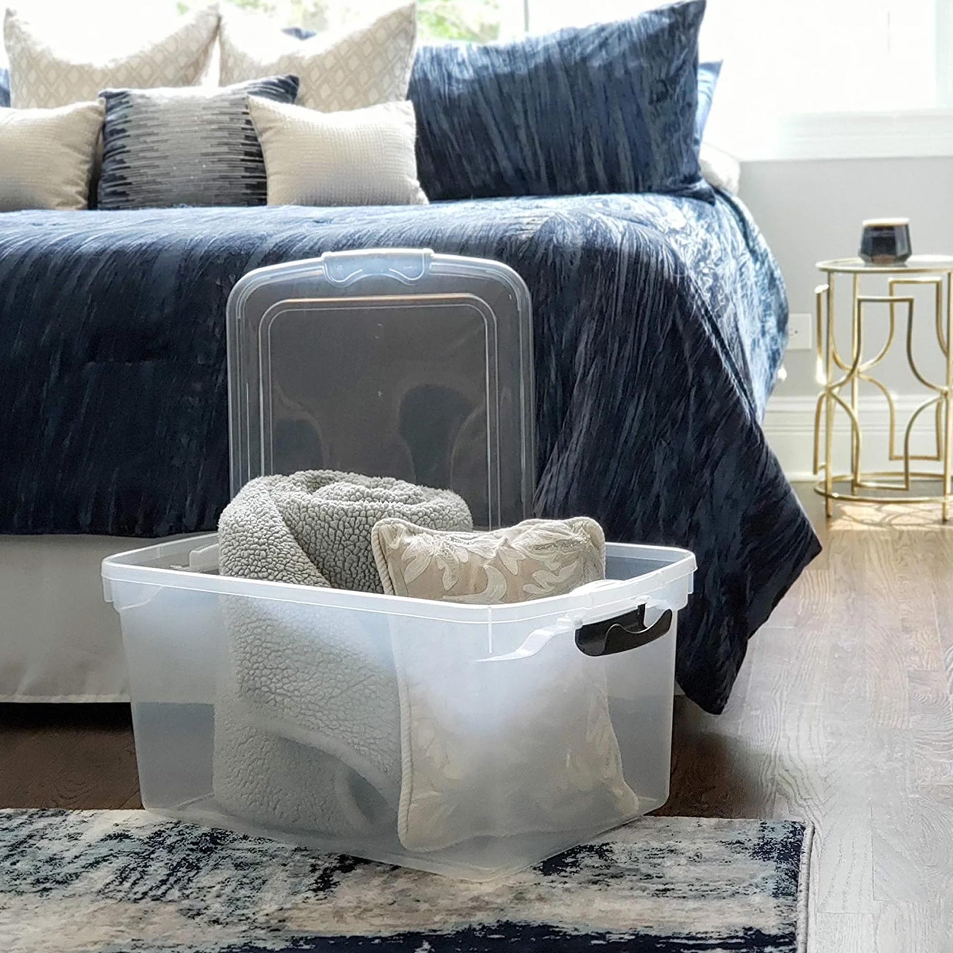 Clear Plastic Storage Bins w (2 Count)