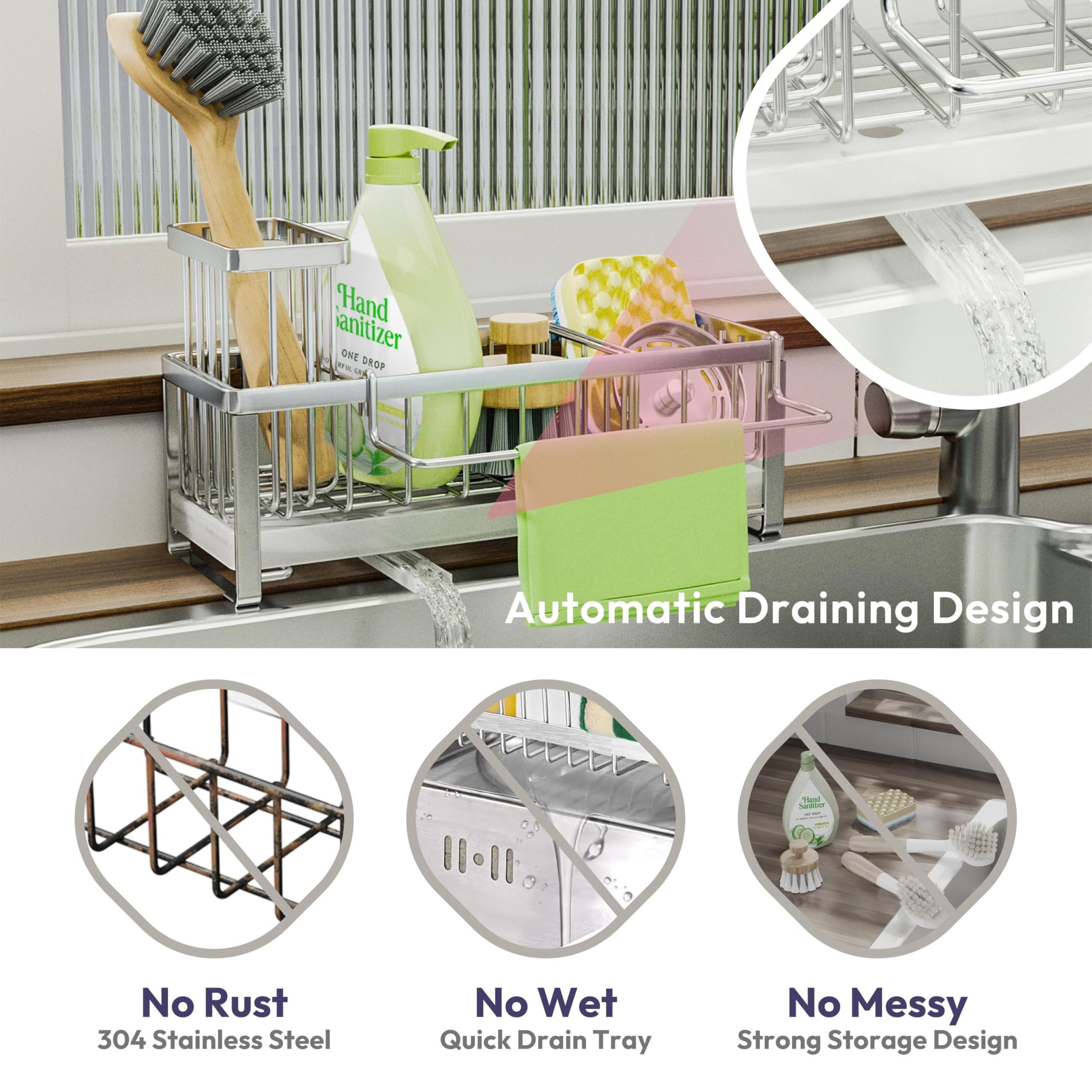 Sponge Holder for Kitchen Sink