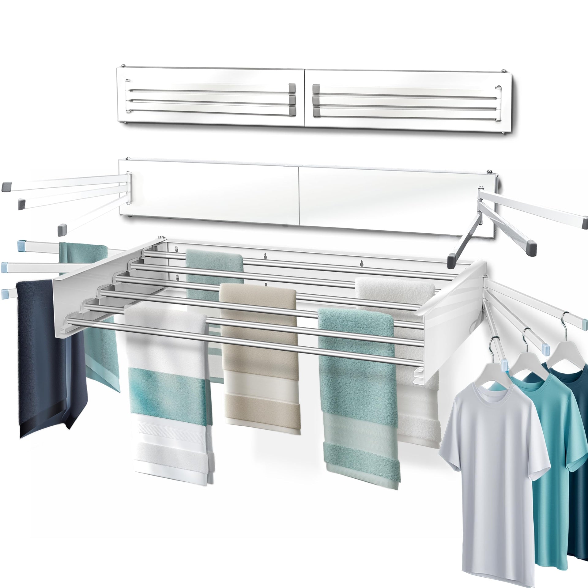Wall Mounted Clothes Drying Rack Foldable w