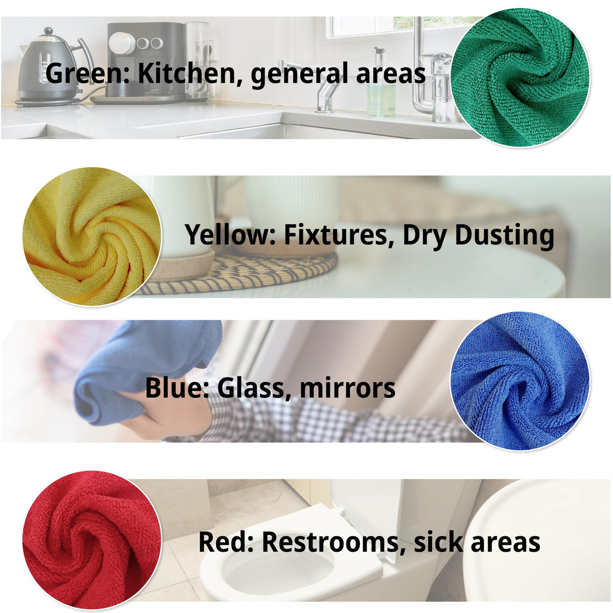 Premium Microfiber Cleaning Cloth 16"x16" (12 Count)