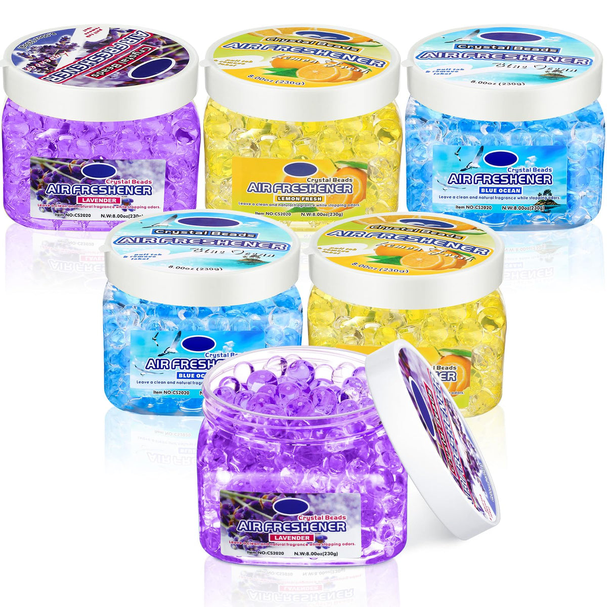 6 Pcs Air Freshener Gel Beads (48 Fl Oz)