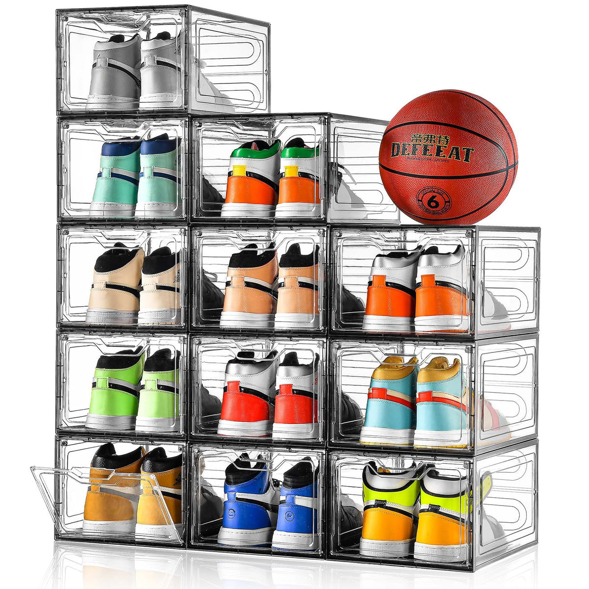 12 Pack Shoe Boxes Shoes Organizer (12 Count)