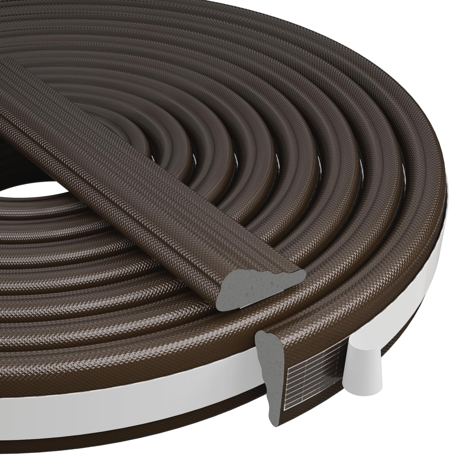 Wedge Shape Window Weather Stripping Door Frame Seal 196” Brown (16.3333 Foot)