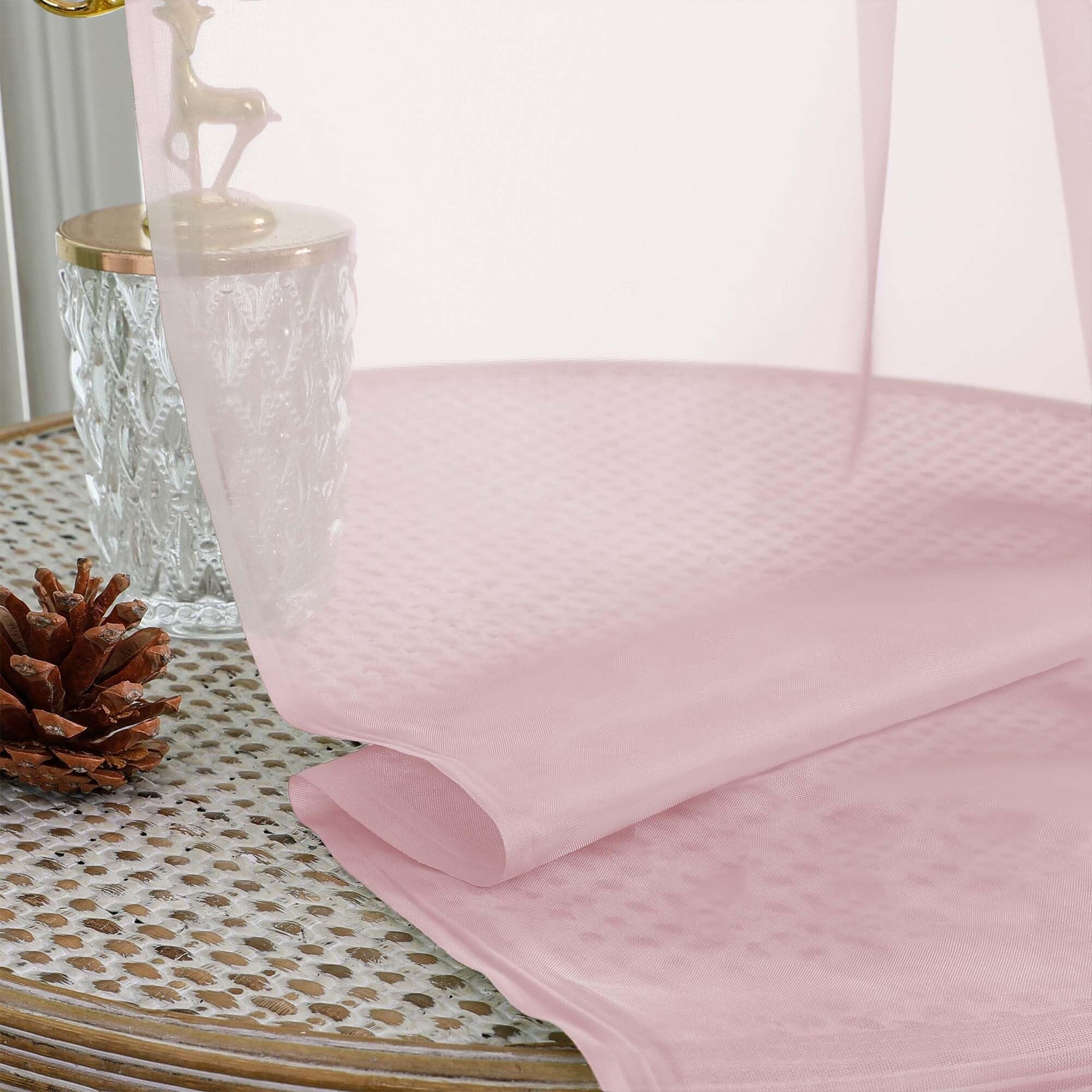 Blush Pink Sheer Curtains 90 Inches Long 2 Panels (2 Count)