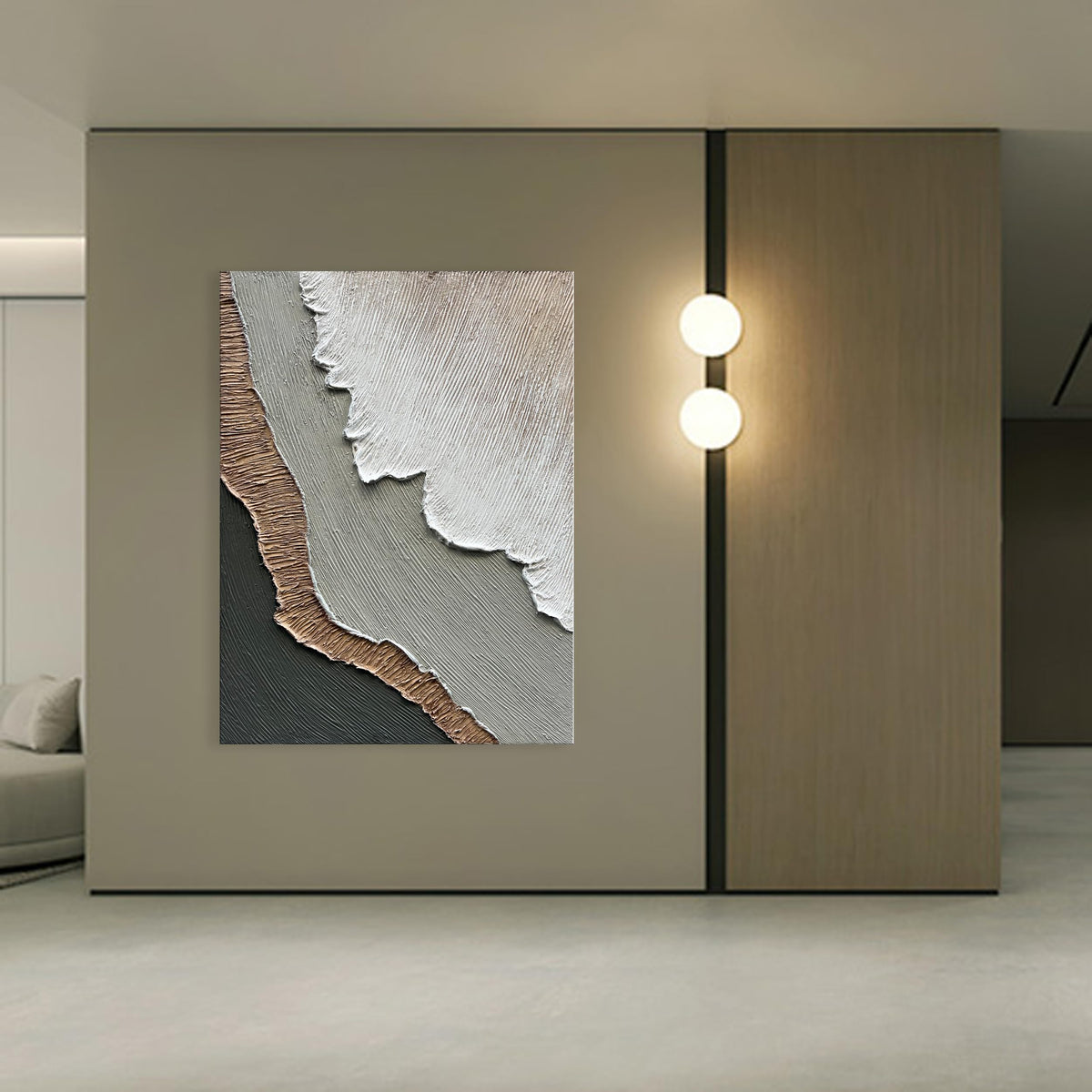 Art Hand Painted Beach Wave Landscape Oil Painting 40x28 Inch Abstract Wall Decorative Art