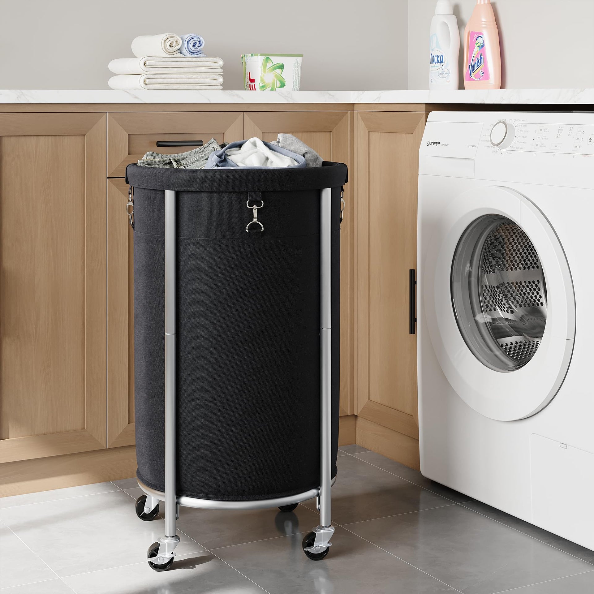 Laundry Basket with Wheels