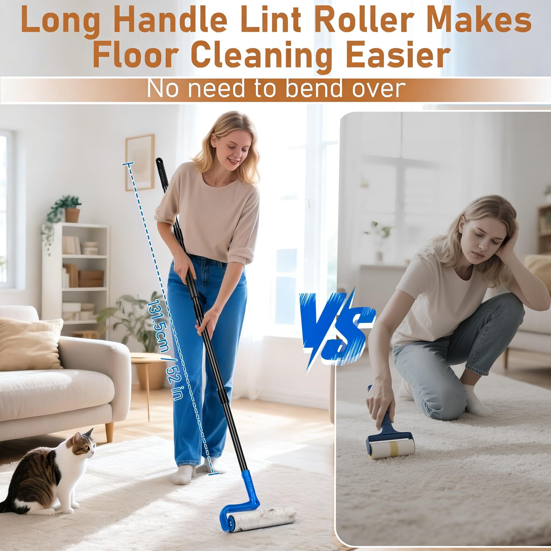 10" Large Lint Roller for Pet Hair Extra Sticky (100 Count)