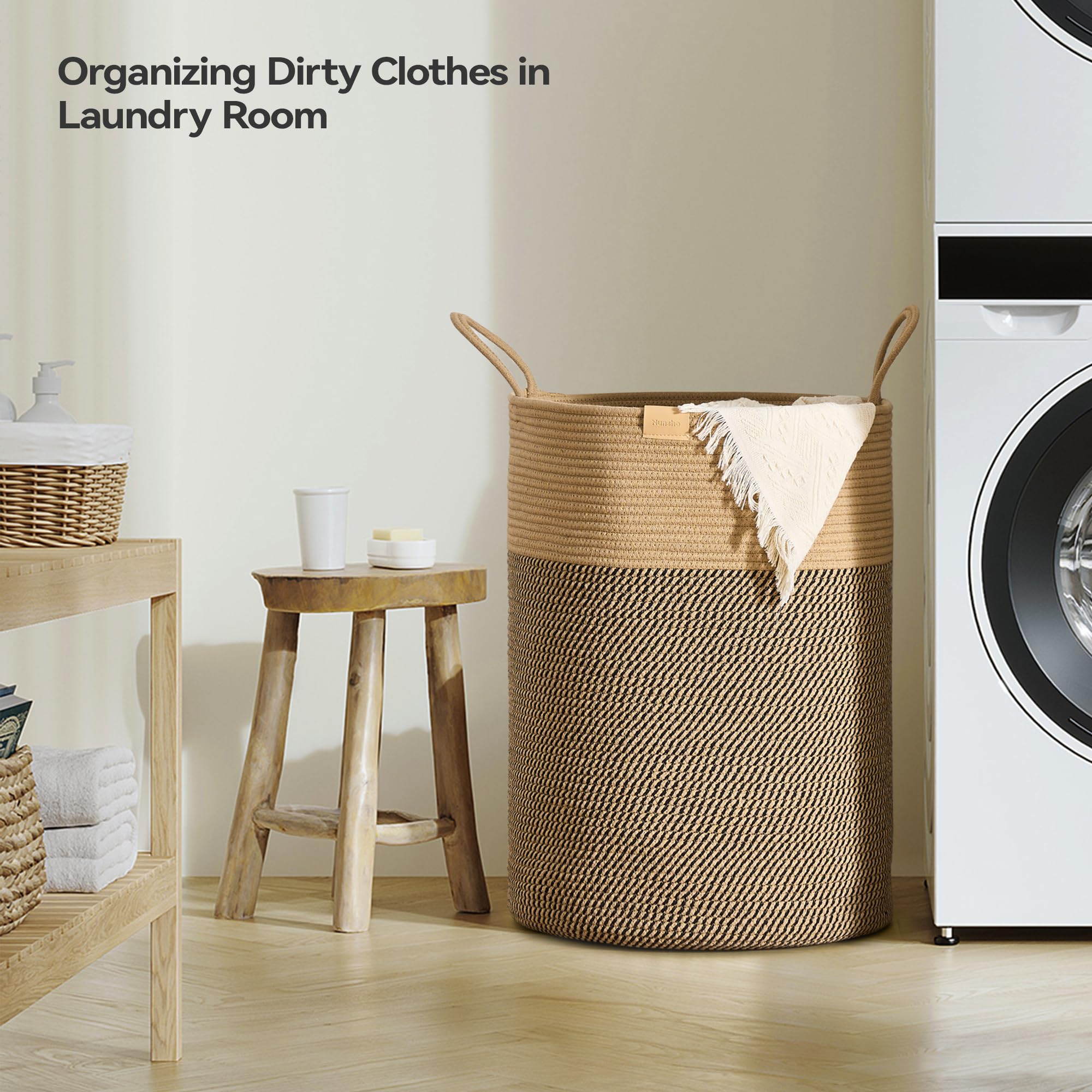 Tall Laundry Basket Hamper 95L