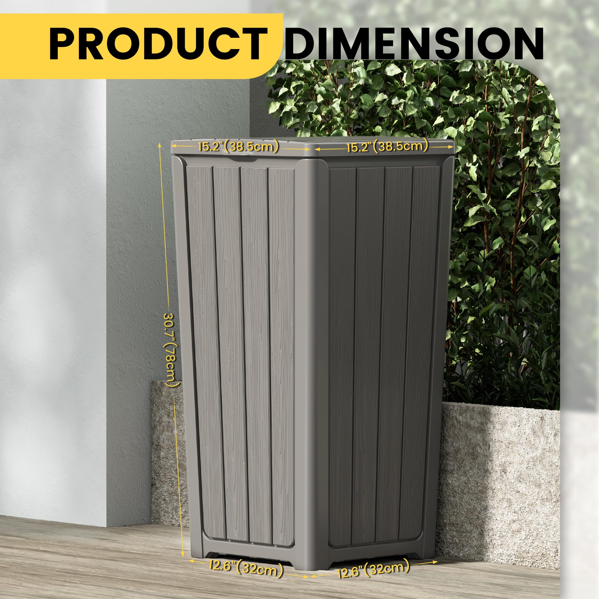 Outdoor Trash Can with Lid