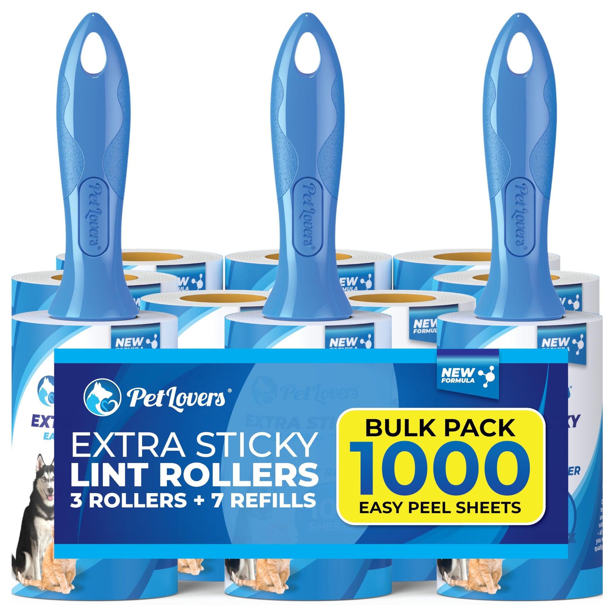 Extra Sticky Lint Roller Mega Value Set 1000 Sheets for Pet Hair Removal