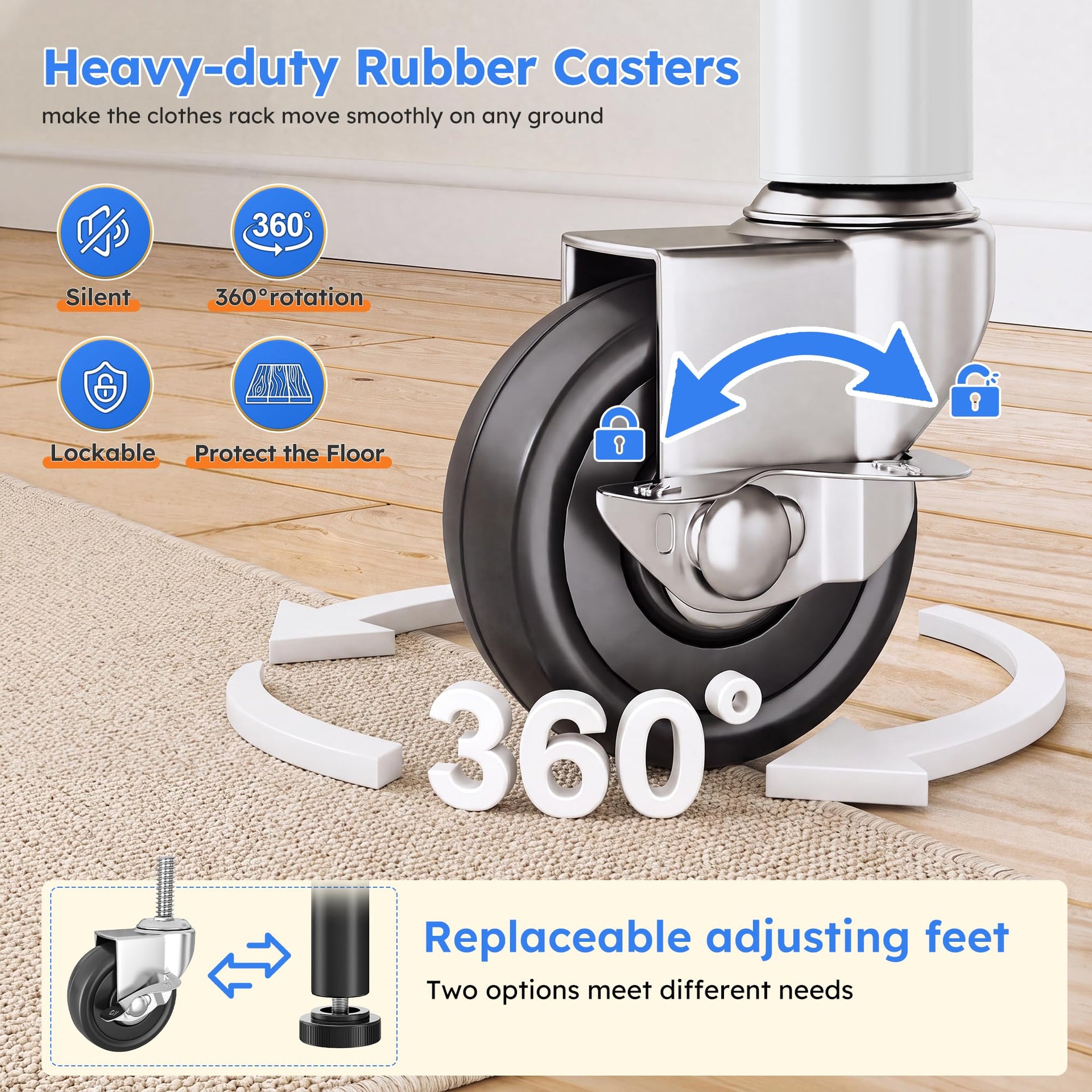 Rolling Clothes Rack with Cover
